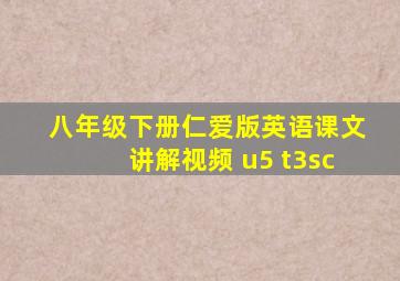 八年级下册仁爱版英语课文讲解视频 u5 t3sc